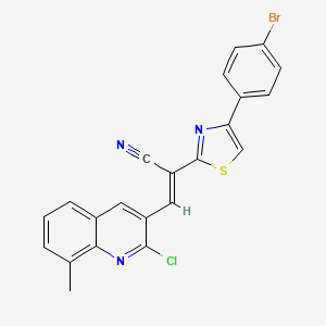molecular formula C22H13BrClN3S B5457928 2-[4-(4-bromophenyl)-1,3-thiazol-2-yl]-3-(2-chloro-8-methyl-3-quinolinyl)acrylonitrile 