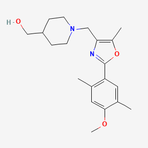 molecular formula C20H28N2O3 B5457934 (1-{[2-(4-methoxy-2,5-dimethylphenyl)-5-methyl-1,3-oxazol-4-yl]methyl}piperidin-4-yl)methanol 