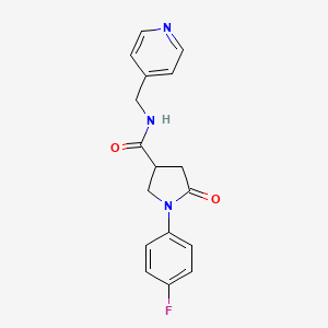 molecular formula C17H16FN3O2 B5457942 1-(4-fluorophenyl)-5-oxo-N-(4-pyridinylmethyl)-3-pyrrolidinecarboxamide 