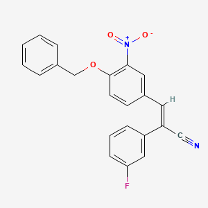 molecular formula C22H15FN2O3 B5457966 3-[4-(benzyloxy)-3-nitrophenyl]-2-(3-fluorophenyl)acrylonitrile 