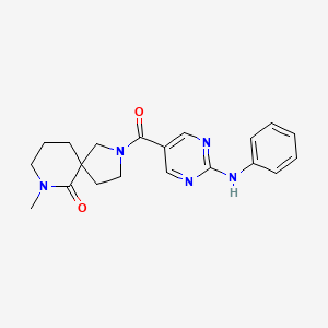 molecular formula C20H23N5O2 B5457974 2-[(2-anilinopyrimidin-5-yl)carbonyl]-7-methyl-2,7-diazaspiro[4.5]decan-6-one 