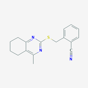 molecular formula C17H17N3S B5457979 2-{[(4-methyl-5,6,7,8-tetrahydro-2-quinazolinyl)thio]methyl}benzonitrile 