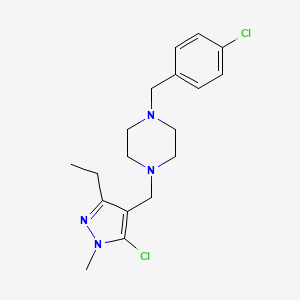 1-(4-chlorobenzyl)-4-[(5-chloro-3-ethyl-1-methyl-1H-pyrazol-4-yl)methyl]piperazine