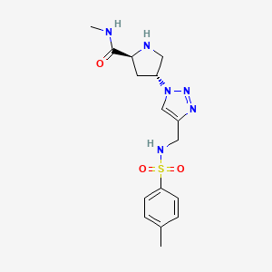 molecular formula C16H22N6O3S B5458053 (4R)-N-methyl-4-[4-({[(4-methylphenyl)sulfonyl]amino}methyl)-1H-1,2,3-triazol-1-yl]-L-prolinamide hydrochloride 