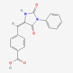 molecular formula C17H12N2O4 B5458063 4-[(2,5-dioxo-1-phenyl-4-imidazolidinylidene)methyl]benzoic acid 