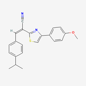 molecular formula C22H20N2OS B5458071 3-(4-isopropylphenyl)-2-[4-(4-methoxyphenyl)-1,3-thiazol-2-yl]acrylonitrile 