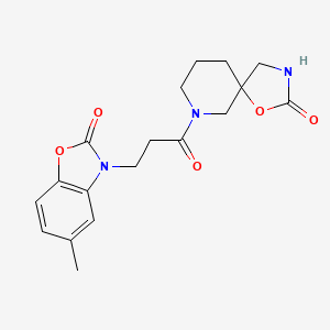 molecular formula C18H21N3O5 B5458092 7-[3-(5-methyl-2-oxo-1,3-benzoxazol-3(2H)-yl)propanoyl]-1-oxa-3,7-diazaspiro[4.5]decan-2-one 
