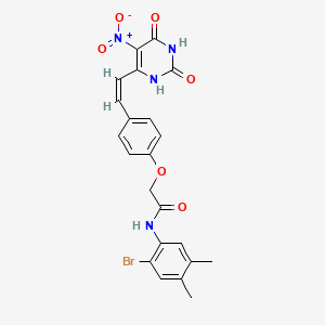 molecular formula C22H19BrN4O6 B5458106 N-(2-bromo-4,5-dimethylphenyl)-2-{4-[2-(5-nitro-2,6-dioxo-1,2,3,6-tetrahydro-4-pyrimidinyl)vinyl]phenoxy}acetamide 