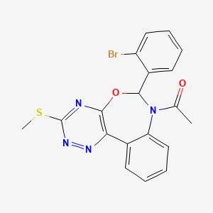 molecular formula C19H15BrN4O2S B5458141 7-acetyl-6-(2-bromophenyl)-3-(methylthio)-6,7-dihydro[1,2,4]triazino[5,6-d][3,1]benzoxazepine 