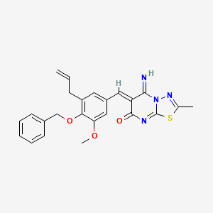 molecular formula C24H22N4O3S B5458198 6-[3-allyl-4-(benzyloxy)-5-methoxybenzylidene]-5-imino-2-methyl-5,6-dihydro-7H-[1,3,4]thiadiazolo[3,2-a]pyrimidin-7-one 