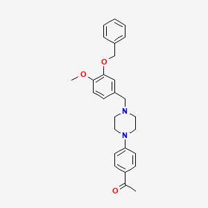 molecular formula C27H30N2O3 B5458206 1-(4-{4-[3-(benzyloxy)-4-methoxybenzyl]-1-piperazinyl}phenyl)ethanone 