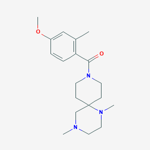 molecular formula C19H29N3O2 B5458223 9-(4-methoxy-2-methylbenzoyl)-1,4-dimethyl-1,4,9-triazaspiro[5.5]undecane 