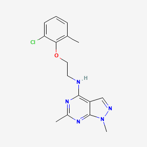 molecular formula C16H18ClN5O B5458230 N-[2-(2-chloro-6-methylphenoxy)ethyl]-1,6-dimethyl-1H-pyrazolo[3,4-d]pyrimidin-4-amine 