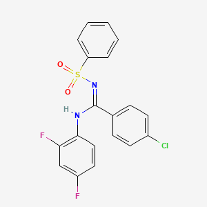molecular formula C19H13ClF2N2O2S B5458239 4-chloro-N-(2,4-difluorophenyl)-N'-(phenylsulfonyl)benzenecarboximidamide 
