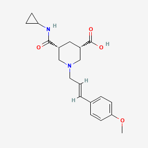 molecular formula C20H26N2O4 B5458253 (3S*,5R*)-5-[(cyclopropylamino)carbonyl]-1-[(2E)-3-(4-methoxyphenyl)-2-propen-1-yl]-3-piperidinecarboxylic acid 