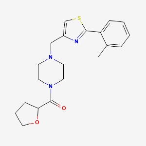 molecular formula C20H25N3O2S B5458255 1-{[2-(2-methylphenyl)-1,3-thiazol-4-yl]methyl}-4-(tetrahydro-2-furanylcarbonyl)piperazine 