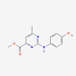 molecular formula C13H13N3O3 B5458270 methyl 2-[(4-hydroxyphenyl)amino]-6-methyl-4-pyrimidinecarboxylate 