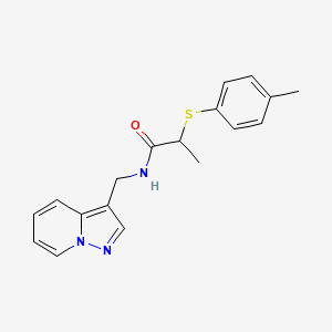 2-[(4-methylphenyl)thio]-N-(pyrazolo[1,5-a]pyridin-3-ylmethyl)propanamide