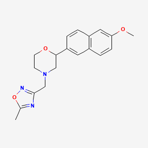 molecular formula C19H21N3O3 B5458291 2-(6-methoxy-2-naphthyl)-4-[(5-methyl-1,2,4-oxadiazol-3-yl)methyl]morpholine 