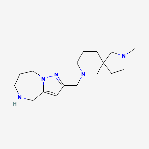 molecular formula C17H29N5 B5458303 2-[(2-methyl-2,7-diazaspiro[4.5]dec-7-yl)methyl]-5,6,7,8-tetrahydro-4H-pyrazolo[1,5-a][1,4]diazepine dihydrochloride 