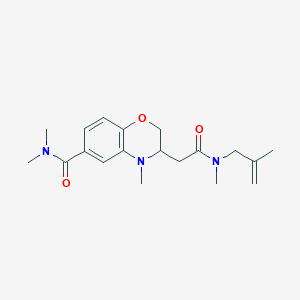 molecular formula C19H27N3O3 B5458326 N,N,4-trimethyl-3-{2-[methyl(2-methylprop-2-en-1-yl)amino]-2-oxoethyl}-3,4-dihydro-2H-1,4-benzoxazine-6-carboxamide 