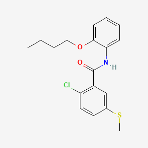 molecular formula C18H20ClNO2S B5458340 N-(2-butoxyphenyl)-2-chloro-5-(methylthio)benzamide 