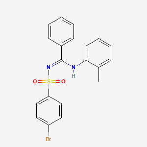 molecular formula C20H17BrN2O2S B5458371 N'-[(4-bromophenyl)sulfonyl]-N-(2-methylphenyl)benzenecarboximidamide 