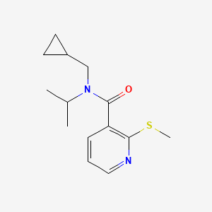 molecular formula C14H20N2OS B5458372 N-(cyclopropylmethyl)-N-isopropyl-2-(methylthio)nicotinamide 
