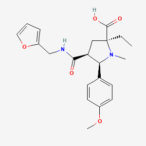 molecular formula C21H26N2O5 B5458374 (2S*,4S*,5R*)-2-ethyl-4-{[(2-furylmethyl)amino]carbonyl}-5-(4-methoxyphenyl)-1-methylpyrrolidine-2-carboxylic acid 