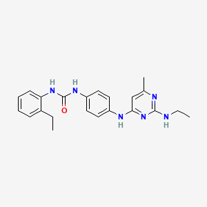 molecular formula C22H26N6O B5458380 N-(4-{[2-(ethylamino)-6-methyl-4-pyrimidinyl]amino}phenyl)-N'-(2-ethylphenyl)urea 