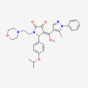 molecular formula C30H34N4O5 B5458395 3-hydroxy-5-(4-isopropoxyphenyl)-4-[(5-methyl-1-phenyl-1H-pyrazol-4-yl)carbonyl]-1-[2-(4-morpholinyl)ethyl]-1,5-dihydro-2H-pyrrol-2-one 