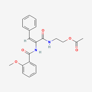 molecular formula C21H22N2O5 B5458410 2-({2-[(2-methoxybenzoyl)amino]-3-phenylacryloyl}amino)ethyl acetate 