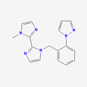 molecular formula C17H16N6 B5458441 1-methyl-1'-[2-(1H-pyrazol-1-yl)benzyl]-1H,1'H-2,2'-biimidazole 