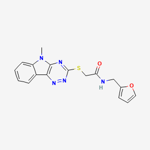 molecular formula C17H15N5O2S B5458455 N-(2-furylmethyl)-2-[(5-methyl-5H-[1,2,4]triazino[5,6-b]indol-3-yl)thio]acetamide 