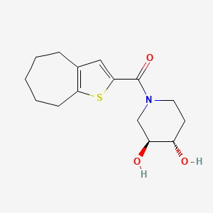 molecular formula C15H21NO3S B5458461 (3S*,4S*)-1-(5,6,7,8-tetrahydro-4H-cyclohepta[b]thien-2-ylcarbonyl)piperidine-3,4-diol 