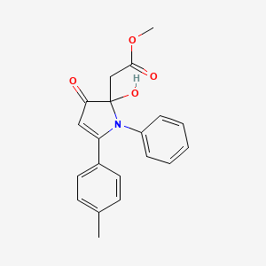 molecular formula C20H19NO4 B5458468 methyl [2-hydroxy-5-(4-methylphenyl)-3-oxo-1-phenyl-2,3-dihydro-1H-pyrrol-2-yl]acetate 