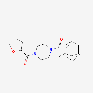 molecular formula C22H34N2O3 B5458485 1-[(3,5-dimethyl-1-adamantyl)carbonyl]-4-(tetrahydro-2-furanylcarbonyl)piperazine 