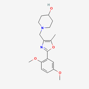 molecular formula C18H24N2O4 B5458522 1-{[2-(2,5-dimethoxyphenyl)-5-methyl-1,3-oxazol-4-yl]methyl}piperidin-4-ol 