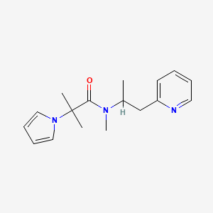 molecular formula C17H23N3O B5458540 N,2-dimethyl-N-(1-methyl-2-pyridin-2-ylethyl)-2-(1H-pyrrol-1-yl)propanamide 