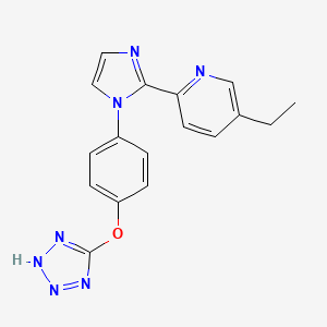 molecular formula C17H15N7O B5458555 5-ethyl-2-{1-[4-(1H-tetrazol-5-yloxy)phenyl]-1H-imidazol-2-yl}pyridine 