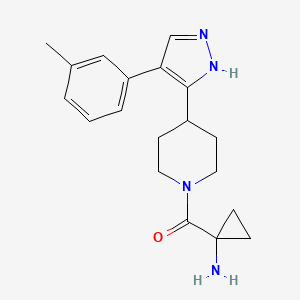 molecular formula C19H24N4O B5458567 1-({4-[4-(3-methylphenyl)-1H-pyrazol-5-yl]piperidin-1-yl}carbonyl)cyclopropanamine 