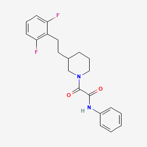 molecular formula C21H22F2N2O2 B5458570 2-{3-[2-(2,6-difluorophenyl)ethyl]-1-piperidinyl}-2-oxo-N-phenylacetamide 