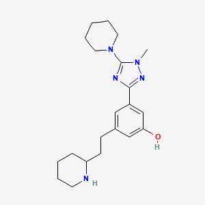 molecular formula C21H31N5O B5458583 3-(1-methyl-5-piperidin-1-yl-1H-1,2,4-triazol-3-yl)-5-(2-piperidin-2-ylethyl)phenol 