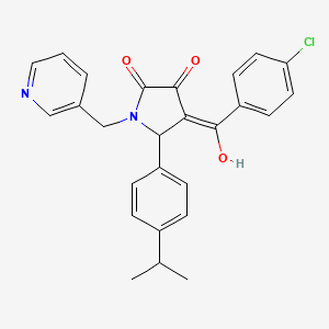 molecular formula C26H23ClN2O3 B5458585 4-(4-chlorobenzoyl)-3-hydroxy-5-(4-isopropylphenyl)-1-(3-pyridinylmethyl)-1,5-dihydro-2H-pyrrol-2-one 