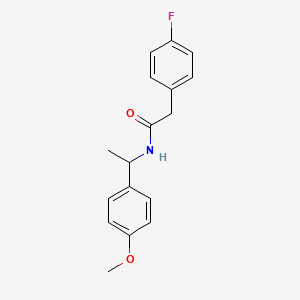 molecular formula C17H18FNO2 B5458595 2-(4-fluorophenyl)-N-[1-(4-methoxyphenyl)ethyl]acetamide 