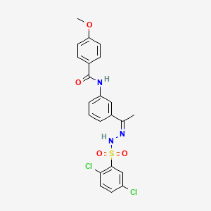 N-(3-{N-[(2,5-dichlorophenyl)sulfonyl]ethanehydrazonoyl}phenyl)-4-methoxybenzamide