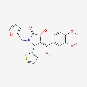 molecular formula C22H17NO6S B5458609 4-(2,3-dihydro-1,4-benzodioxin-6-ylcarbonyl)-1-(2-furylmethyl)-3-hydroxy-5-(2-thienyl)-1,5-dihydro-2H-pyrrol-2-one 