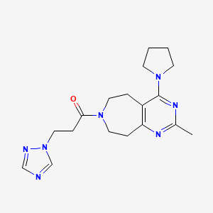 2-methyl-4-pyrrolidin-1-yl-7-[3-(1H-1,2,4-triazol-1-yl)propanoyl]-6,7,8,9-tetrahydro-5H-pyrimido[4,5-d]azepine