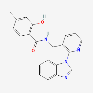 molecular formula C21H18N4O2 B5458620 N-{[2-(1H-benzimidazol-1-yl)pyridin-3-yl]methyl}-2-hydroxy-4-methylbenzamide 