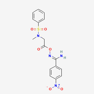 molecular formula C16H16N4O6S B5458626 N'-({[methyl(phenylsulfonyl)amino]acetyl}oxy)-4-nitrobenzenecarboximidamide 